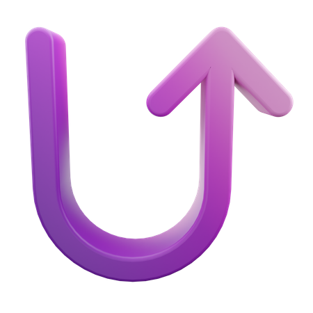 U Turn Up Arrow  3D Icon