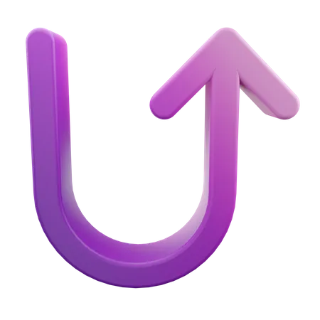 U Turn Up Arrow  3D Icon