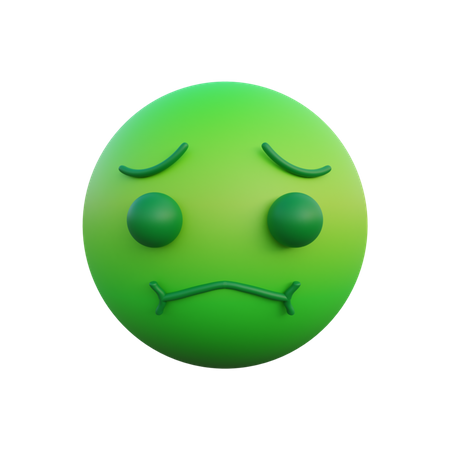 Übelkeitsgefühl im Gesicht  3D Emoji