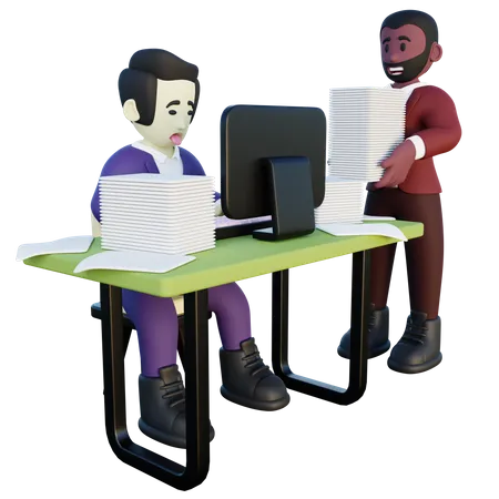 Überarbeiteter Büroangestellter  3D Illustration