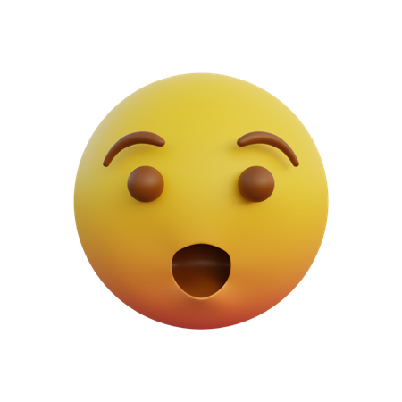Überraschtes Gesicht mit offenem Mund  3D Emoji