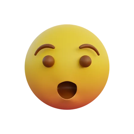 Überraschtes Gesicht mit offenem Mund  3D Emoji