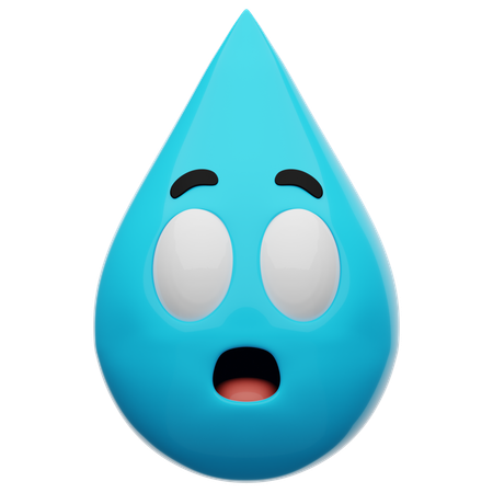 Überraschtes Wasser-Emoji  3D Icon