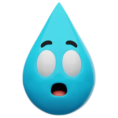 Überraschtes Wasser-Emoji  3D Icon