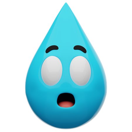 Überraschtes Wasser-Emoji  3D Icon