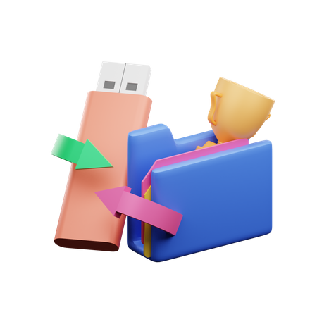 Auf USB übertragen  3D Illustration