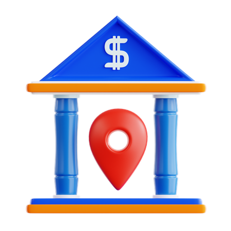 Localización del Banco  3D Icon