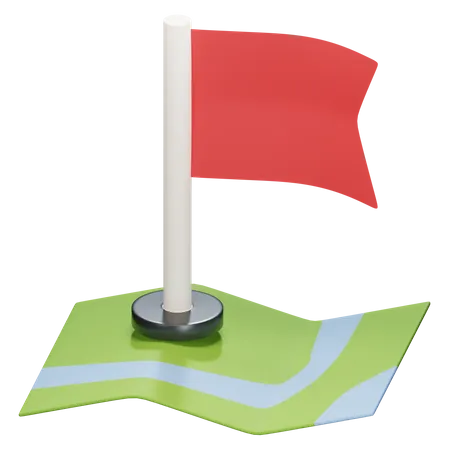 Bandera de ubicación  3D Illustration