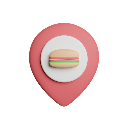 Ubicación de comida rápida  3D Icon