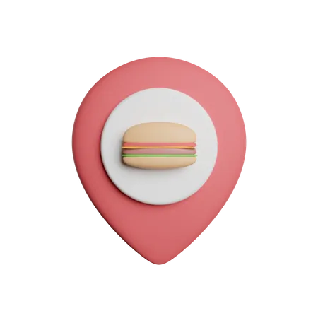 Ubicación de comida rápida  3D Icon