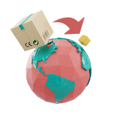 Ubicación de entrega global  3D Icon