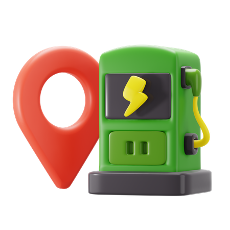 Ubicación de la estación de carga  3D Icon