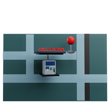 Ubicación de la estación de combustible  3D Icon