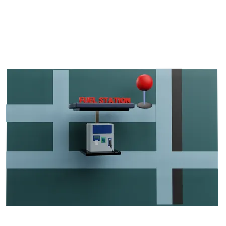 Ubicación de la estación de combustible  3D Icon