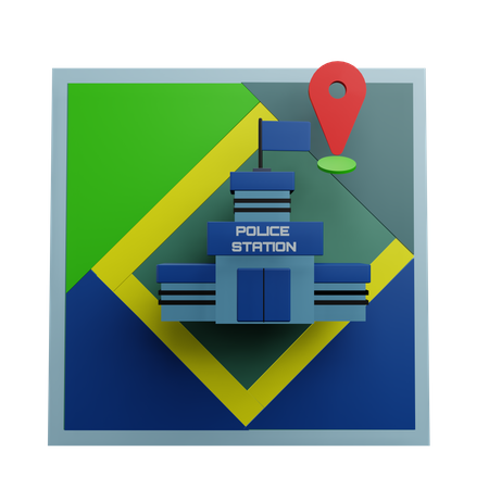 Ubicación de la estación de policía  3D Icon