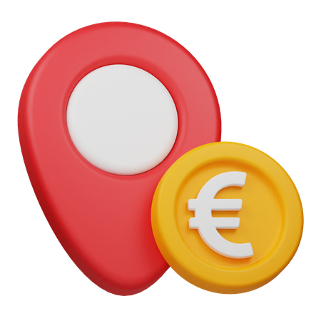 Ubicación de la moneda de euro  3D Icon