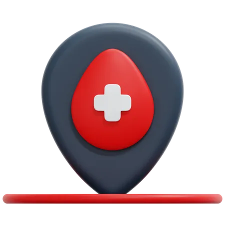 Ubicación del banco de sangre  3D Icon