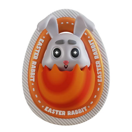 Huevo de pascua de conejo  3D Icon