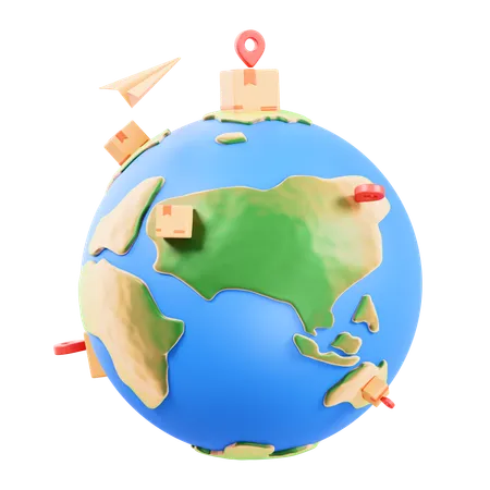 Ubicación mundial  3D Icon