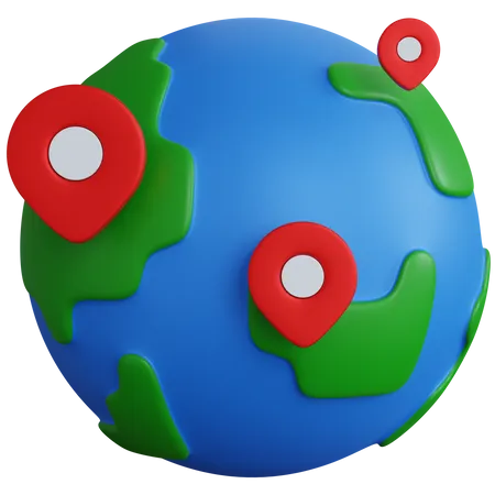 Ubicación mundial  3D Icon