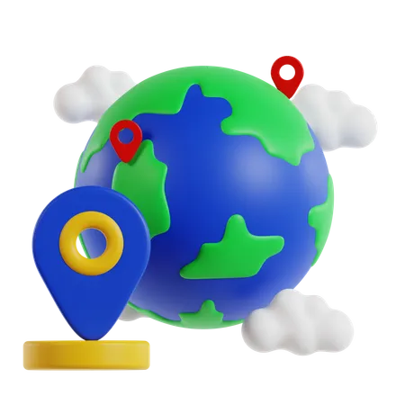 Ilustracion De Viajes Y Vacaciones En 3 D Del Mundo Del Globo 3D Icon