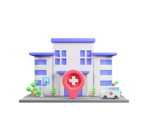 Ubicación del hospital  3D Icon