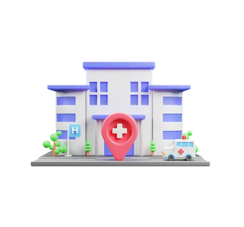 Ubicación del hospital  3D Icon