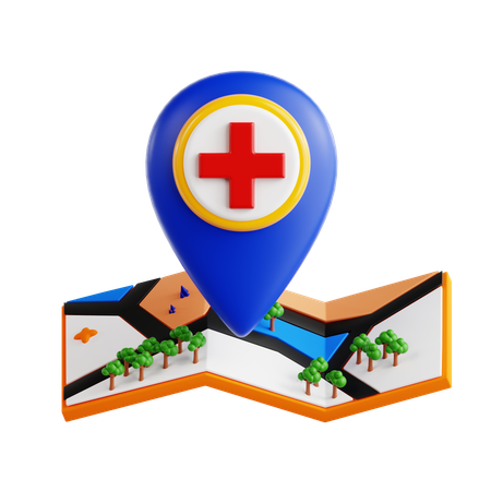 Ubicación del hospital  3D Icon