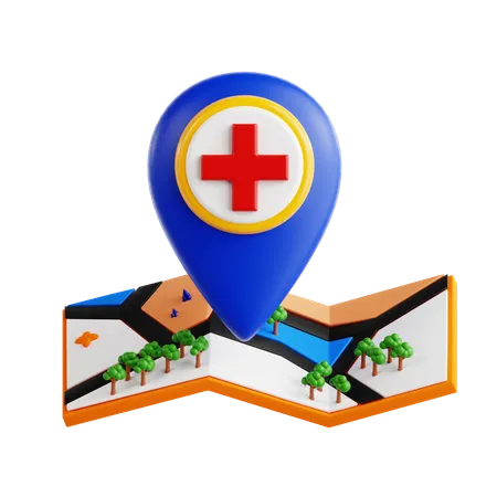 Ubicación del hospital  3D Icon