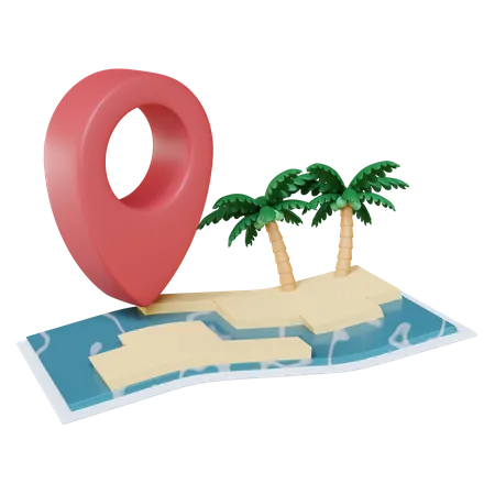Ubicación de la isla  3D Illustration