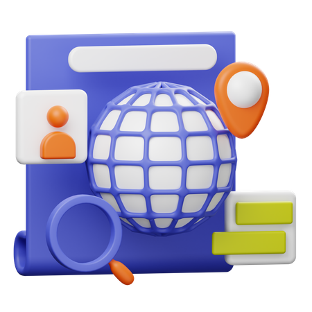 Ubicación mundial  3D Icon