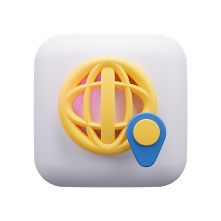 Ubicación mundial  3D Icon
