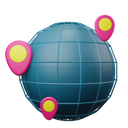 Ubicación mundial  3D Icon