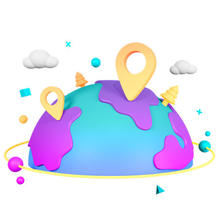 Ubicación mundial  3D Icon