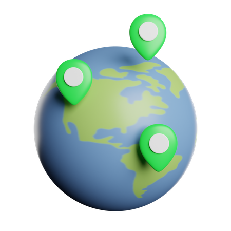 Ubicación mundial  3D Icon