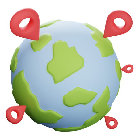 Ubicación mundial  3D Icon