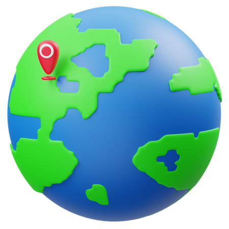 Ubicación mundial  3D Icon