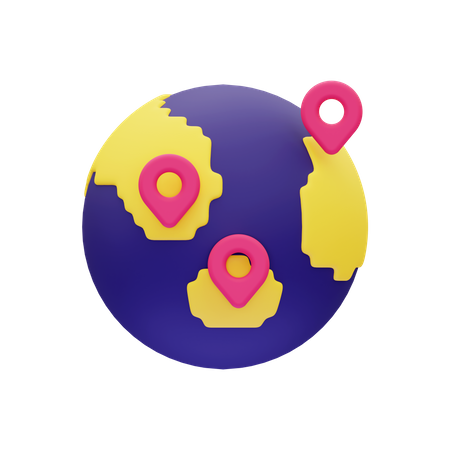 Ubicación mundial  3D Icon
