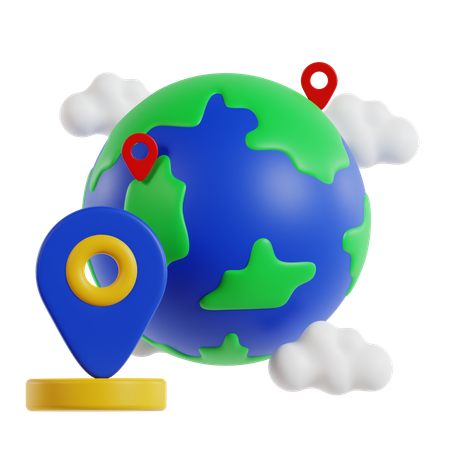 Ubicación mundial  3D Icon