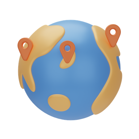 Ubicación mundial  3D Icon
