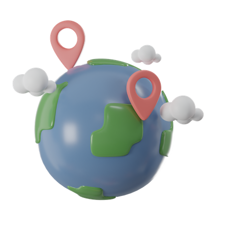 Ubicación mundial  3D Icon