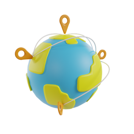Ubicación mundial  3D Icon