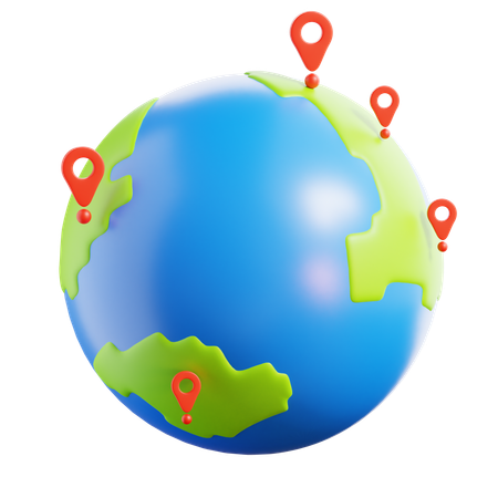 Ubicación mundial  3D Icon