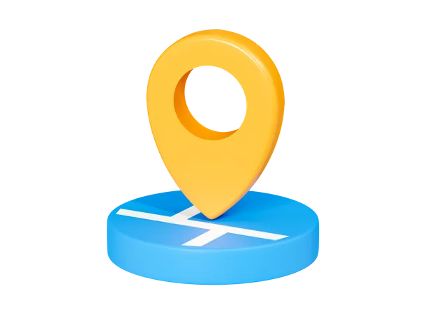 Mapa De Ubicacion 3 D Con Marcador De Pin Punto De Navegacion Viaje Y Turismo Concepto De Puntero De Direccion GPS Ilustracion De Diseno Creativo De Dibujos Animados Representacion 3 D 3D Icon