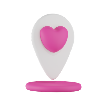 Ubicación romántica  3D Icon