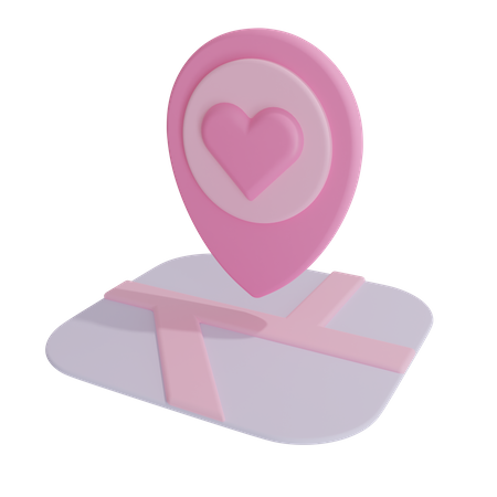 Ubicación de san valentín  3D Icon