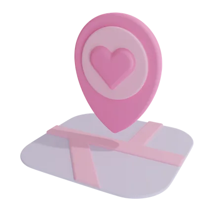 Ubicación de san valentín  3D Icon