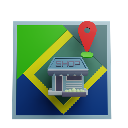 Ubicación de la tienda  3D Icon