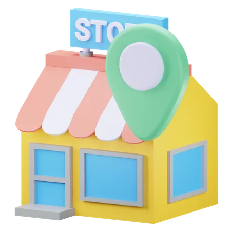 Ubicación de la tienda  3D Icon