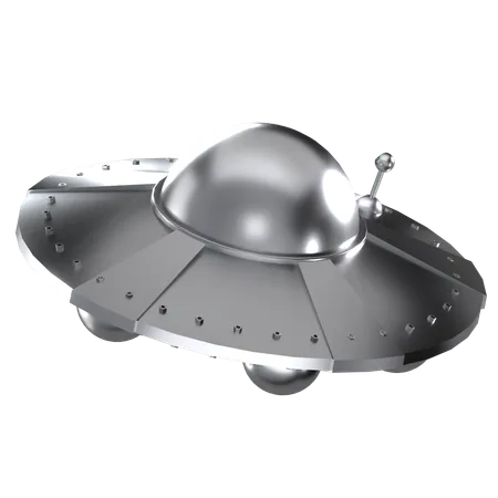 UFO With Silver Color Illustration In 3 D Design 3D Icon